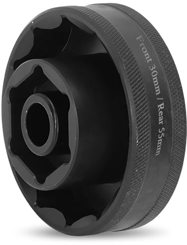 1 kit d'outils d'écrou d'essieu de moto Ducati - Écrou d'essieu avant et arrière - Douille 55 mm + 30 mm - Pour Ducati 1098/1198/1199/Multistrada 1200/1260/SW - Acier de qualité supérieure - Clé 1/2