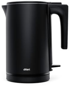 dittert Wasserkocher 1,5L – 2200W, Doppelwand-Edelstahl, 360° Basis, Sicherheitsabschaltung, Einhanddeckel, Serie ONE in dittert DARK