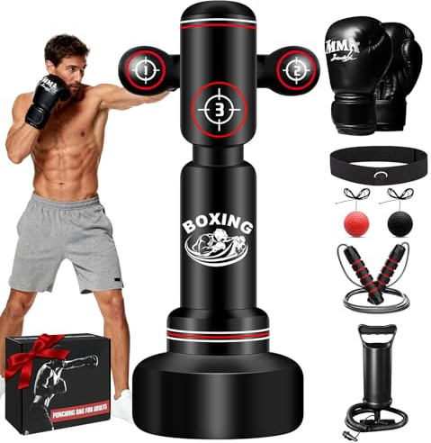 NZQXJXZ Sac de Frappe Adulte 180cm, Sac de Boxe Autoportant