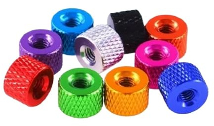 Rändelmutter, 20 stücke Aluminium Rändelmutter M2-M4 Runde Durchgangsloch Handfest Mutter(Royal blue,M2.5)