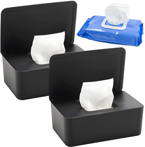 Box Holder for Wipes, 2 x Wet Wipes Holder, Wet Tissue Box, Box for Wet Wipes, Box for Wet Wipes, Box for Wet Wipes with Lid