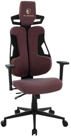 ML-Design Gaming Stuhl Stoff, Rot, Ergonomischer Bürostuhl, 3D Armlehne, Kopfstütze, Lordosenstütze, Gaming Chair individuell einstellbar, Gamer Stuhl, Computerstuhl, Schreibtischstuhl für Home Office