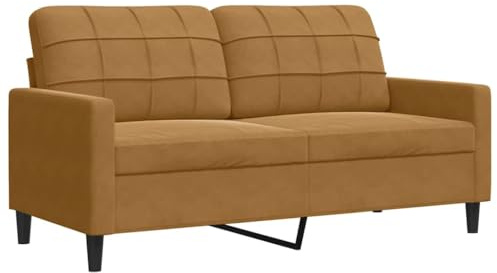 Mhdvray 2-Sitzer Samtsofa 140 cm breit in Braun mit Metallgestell Modernes Design Robust und Bequem für Wohnzimmer Jugendzimmer und Küche