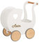 Puppenwagen ab 1 Jahr - Individuell mit Namen - Handgefertigter Puppenwagen - Holzpuppenwagen - Sicher Abgerundete Kanten - Ausdrucksstarke und Schöne Farben (Weiß)