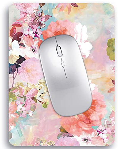 Audimi Small Mouse Mat 15x20 cm, Mini Mouse Pad for Wireless Mouse Travel Office Laptop Portable Flower