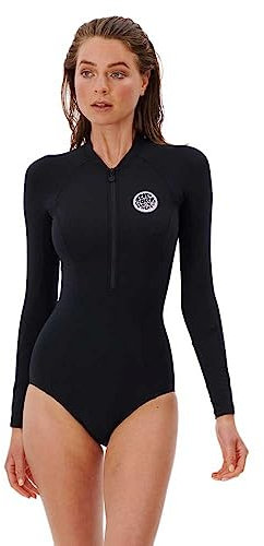 Rip Curl Women's Classic Surf Long Sleeve UPF 50 Swimsuit Surfsuit One Piece, Black, S