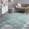 Wohnzimmer Teppich Unifarben Flauschig Modern Kunstfell Kurzflor, Farbe: Türkis, Größe:140x200 cm Fell-Form