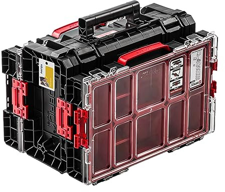Werkzeugkasten SET PRO-Series 3in1-45 x 31 x 33,5cm - Werkzeugkoffer Toolbox und Zwei Sortierkästen - Werkzeugkiste Organizer Sortimentskasten Kleinteilemagazin Premiumklasse