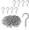 KALIONE 100 Pack Small Screw Hooks for Hanging - Metal Ceiling Hooks for Plants, Tiny Screws, Cup Hook Kit - 0.5 in Silver