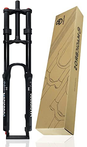 ZCXBHD 26 27.5 29 Pouces DH Vélo De Montagne Fourche Air Suspension VTT 160mm Voyage Fourches Avant Vélo Fourche Double Couronne Verrouillage Manuel QR 9MM (Color : with Damping, Size : 26in)