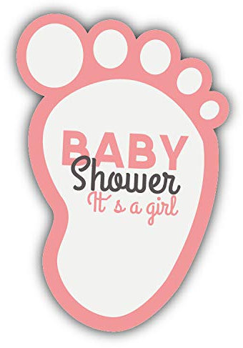 WildeBabsKLBT 11cm Hochwertiger Premium Auto-Aufkleber Sticker Decal Autoaufkleber Klebefolie Fußabdruck Baby Dusche Es ist EIN Mädchen H2019