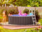 poolomio® Stahlwandpool rund 460 x 120 cm Rattan | Robuster Gartenpool als Aufstellbecken oder Einbaupool | Aufstellpool Komplettset mit Innenfolie 0,5 mm, Skimmer & Einlaufdüse