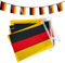 Murago - Girlande Deutschland Flaggen ca.3m mit 9 Fahnen - Fanartikel Outdoor Garten EM Gastro Dekoration Fußball Fähnchen Flaggenkette Fahnenkette