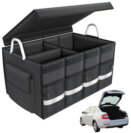 ZHAODG Kofferraumtasche mit Deckel, Für Vw Golf GTI 2016-2020 Faltbare Auto Kofferraumtasche, Auto Tasche mit Fächern, Faltbox, Auto Zubehör, Universal