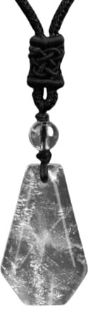 Collares Piedras Naturales,Collar De Cristal Natural Para Mujeres Y Hombres,Collar De Piedra De Cristal De Roca,Collar De Ataúd Con Piedras Preciosas Curativas,Cadena Trenzada Negra,Regalo De Joyer