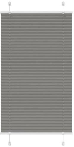 vidaXL Plissee Anthrazit 75x100 cm Stoffbreite 74,4 cm Polyester, Faltrollo, Klemmfix, Plisseerollo, Jalousie, Rollo, Plisseerollo für Fenster