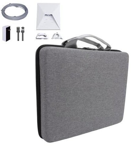 Oreilet Hartes Koffer für Satellit Schüssel Kit, Schockdes Nylon Kratzer Reise Tragetasche mit Ergonomischem Griff, Tragbarer Hardtransport Beutel für Streitrohradapter Stromkabel