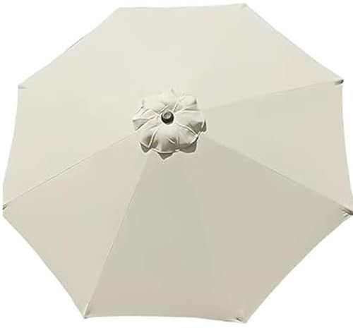 Miecoae Housse de Rechange pour Parasol de Jardin Diamètre 200-350cm Auvent de Rechange Rond pour Parasol Déporté Toile Polyester Imperméable avec 6/8 Baleines(Blanc,8 Ribs 230 cm)