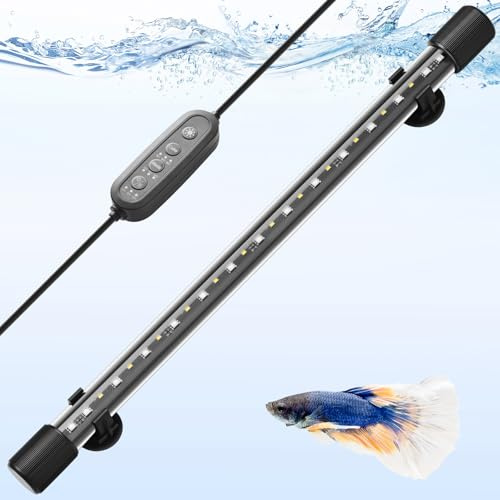 PYPABL 48cm Lampe pour Aquarium 24/7 avec LED RGBW à Spectre Complet, Rampe pour Aquarium Etanche IP68 avec Régulation de Luminosité, Minuterie et Ajustement de Couleur
