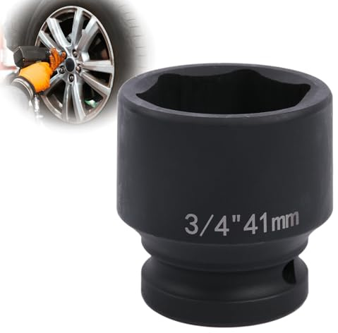 Llave de vaso hexagonal de 41 mm, llave de impacto de 3/4 de acero al cromo-molibdeno, para cambio de ruedas y taller