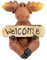 Slifka Sales Co. Elch mit Willkommens-/Go Away Schild 8,9 x 8,9 x 10,2 cm, Kunstharz