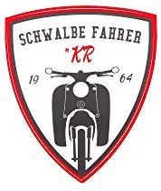 Aufkleber - Schwalbe Fahrer #KR Rot/Weiß/Schwarz, Wappen