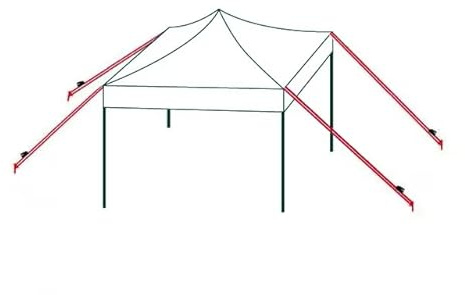 TOOLPORT PROFIZELT24 Sturmsicherung Pavillonsicherung Faltpavillon 10 m mit Erdnägeln - Zusätzliche Sicherheit, Stabilität für Ihr Pavillon Faltzelt Partyzelt Windschutz Neu