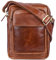 STILORD 'Jannis' Pequeño bolso mensajero o bandolera de cuero vintage para hombre Bolsa de hombro para Tablet portátil o iPad de 9.7' de auténtica piel, Color:cognac - brillante