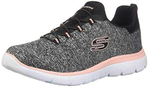 Skechers Femme Summits-Quick Getaway Basket, Noir Corail, 37.5 EU
