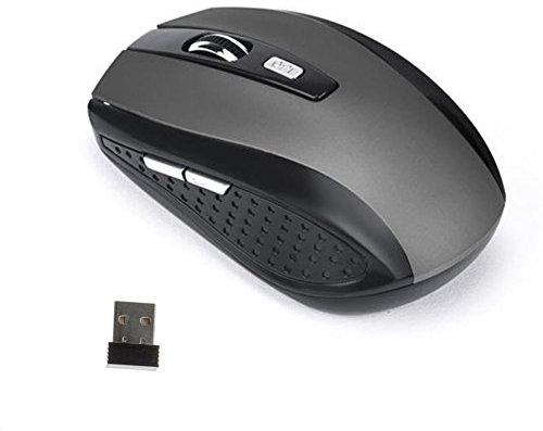 Gemini_mall® Wireless Mouse, 2.4G USB Wireless Mice Optical PC Laptop Notebook Computer Cordless Mouse with Nano Receiver, 6 Buttons, for Windows Mac Linux Vista Macbook Pro Apple iMac (Grey)