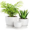 Fasmov 3 Pièces Pots de Fleurs en Céramique Pots de Plantes Ronds Pot de Fleurs Moderne pour Jardin 17cm/ 13cm/ 10 cm