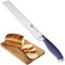 Taylors Eye Witness Syracuse Scalloped Bread Kitchen Knife - Professional 20cm/8” Cutting Edge, Multi Use. Ultra Fine Blade, Precision Ground Razor Sharp. Soft Textured Grip. Denim Blue Handle.