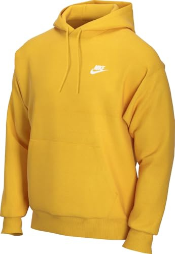 Nike Men's Sportswear Club Pullover Hoodie, Soft Hoodie for Men with Kangaroo Pocket, University Gold/University Gold/White, Large