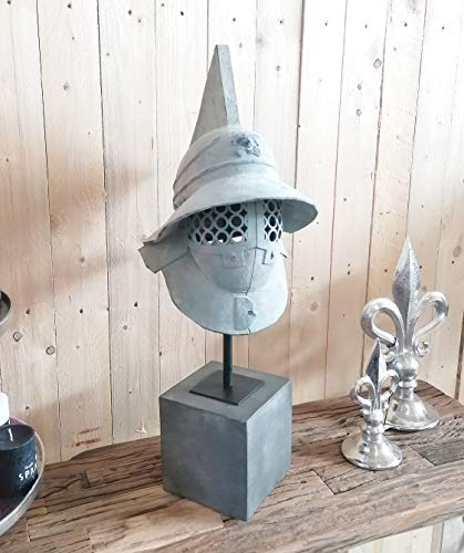 MichaelNoll Helm Gladiator Krieger Statue Dekofigur Polyresin - Moderne Deko Skulptur - XXL 35x29x74H cm