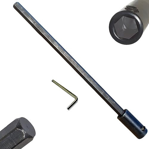 Hole Saw Extension 3/8 Hex, 12 Long – Male to Female Adapter for Any 3/8 Arbor; Works with Carbide Saws Using TCT Pilot for Masonry and HSS Pilot for Wood