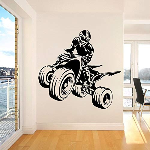 NSRJDSYT Sport Vinyl Wandtattoo Quad Bike ATV Racing Rider Wandaufkleber für Home Bedroom Decoration Abnehmbare Aufkleber 86x89cm
