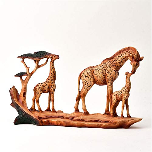 Naturecraft Figur mit Giraffenfamilie in Holzoptik, auf Sockel