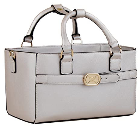 CRS Cross Rink Side Tote. Ice Skating Accessory Bag for Figure Skating, Roller and Inline Skaters, Ballet, Dance and Cheer. Organizes Guards, Water Bottle, Tissues, Phone. (Silver Pearl Tote)