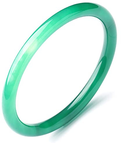 YANSQH Natürlicher Grüner Jade-Armreif, Echt, Handgemacht, Chinesische Art, Runden Armreif, 58-60mm