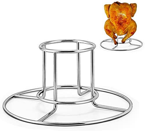 P&P CHEF Bierdosenhalter, Grillrost, Edelstahl-Hühnerhalter, Ständer, für BBQ-Grillen/Backofen, vertikales Design und dicker Draht, robust und spülmaschinenfest, 1 Stück