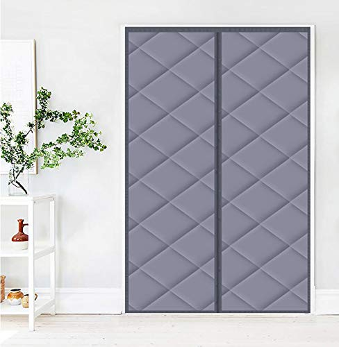 Cozomiz Wärmeschutzvorhang Magnet Thermo Türvorhang Thermovorhang Verdunklungsgardine Wasserdicht Winddicht Geräuschisolierung Isolier Schutz Panel-Isolierung 110x230cm(B x H) Grau