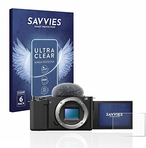 savvies (6 Pezzi Pellicola Protettiva per Sony Alpha ZV-E10 Protezione Schermo Trasparente
