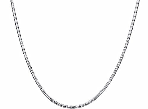 ZHUDJ 925 Silber 1mm/2mm/3mm Schlangenkette Halskette für Männer Frauen Silberketten Edlen Schmuck