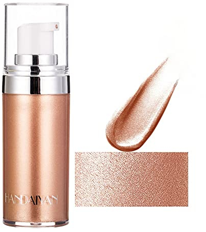 4 Colors Face Body Shimmer Body Cream Liquid Body Highlighter Long-lasting Shine Brighten Glitter Shimmering Body Cream for All Skin Types Bronzer (#02 Roségold)