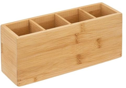 5 five simply smart FIVE-174752 Organiseur de Salle de Bain Rangement Maquillage 4 Compartiments en Bambou