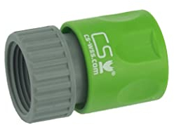 CS Schnellverbinder 1/2 Zoll für die Gartenbewässerung mit CS Perlschlauch/Gartenschlauch/Schwitzschlauch/Bewässerungsschlauch (Schnellschlauchstück mit Innengewinde, Hellgrün/Grau)