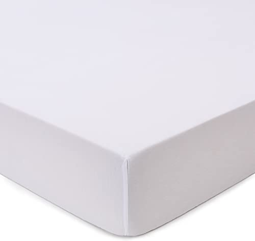 URBANARA Spannbettlaken Torreira — 160x200x25 cm, 60% Leinen & 40% Lyocell, Weiß, Antiallergen & Atmungsaktiv, Temperaturausgleichend, Spanntuch Bett-Laken Betttuch Leintuch Spanleintuch