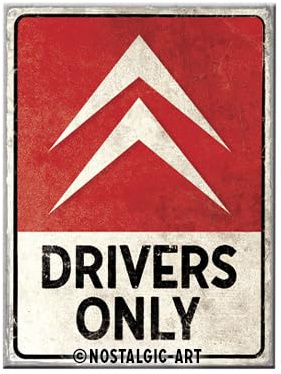 Nostalgic-Art Retro Kühlschrank-Magnet, Citroen - Drivers Only – Geschenk-Idee für Auto Zubehör Fans, aus Metall, Vintage-Design, 6 x 8 cm