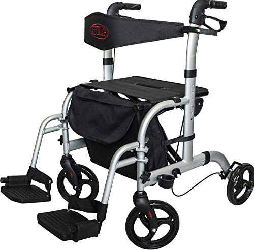 Transportrollator mit Fußstützen Rollator Faltbar