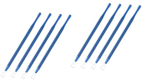 POPETPOP 8piezas Empujadores De Cutículas De Acero Inoxidable Herramienta Para Remover Gel y Esmalte Para Manicura y Pedicura Salones y Uso Personal Color Azul